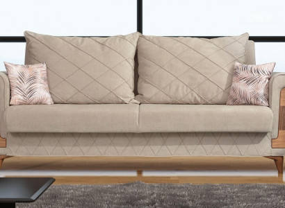 Designer Moderne Luxus Sofa 3 Sitzer Möbel Polster Textil Beige Couchen xxl Neu